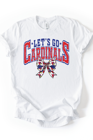 Let's Go Cardinals Bow Tee