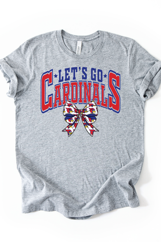 Let's Go Cardinals Bow Tee