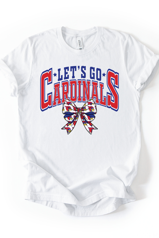 Let's Go Cardinals Bow Tee