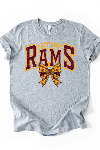 Let's Go Rams Bow Tee