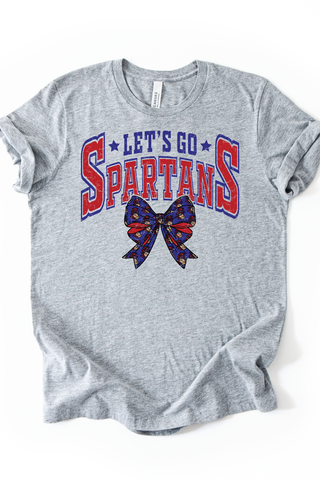 Let's Go Spartans Bow Tee