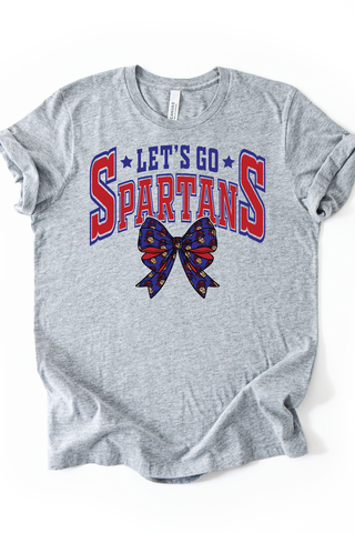 Let's Go Spartans Bow Tee