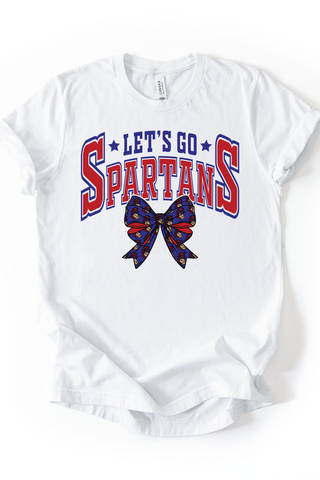 Let's Go Spartans Bow Tee